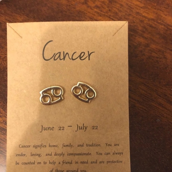 FREE! (w/purch) Zodiac stud earrings gold birth month - Picture 3 of 8